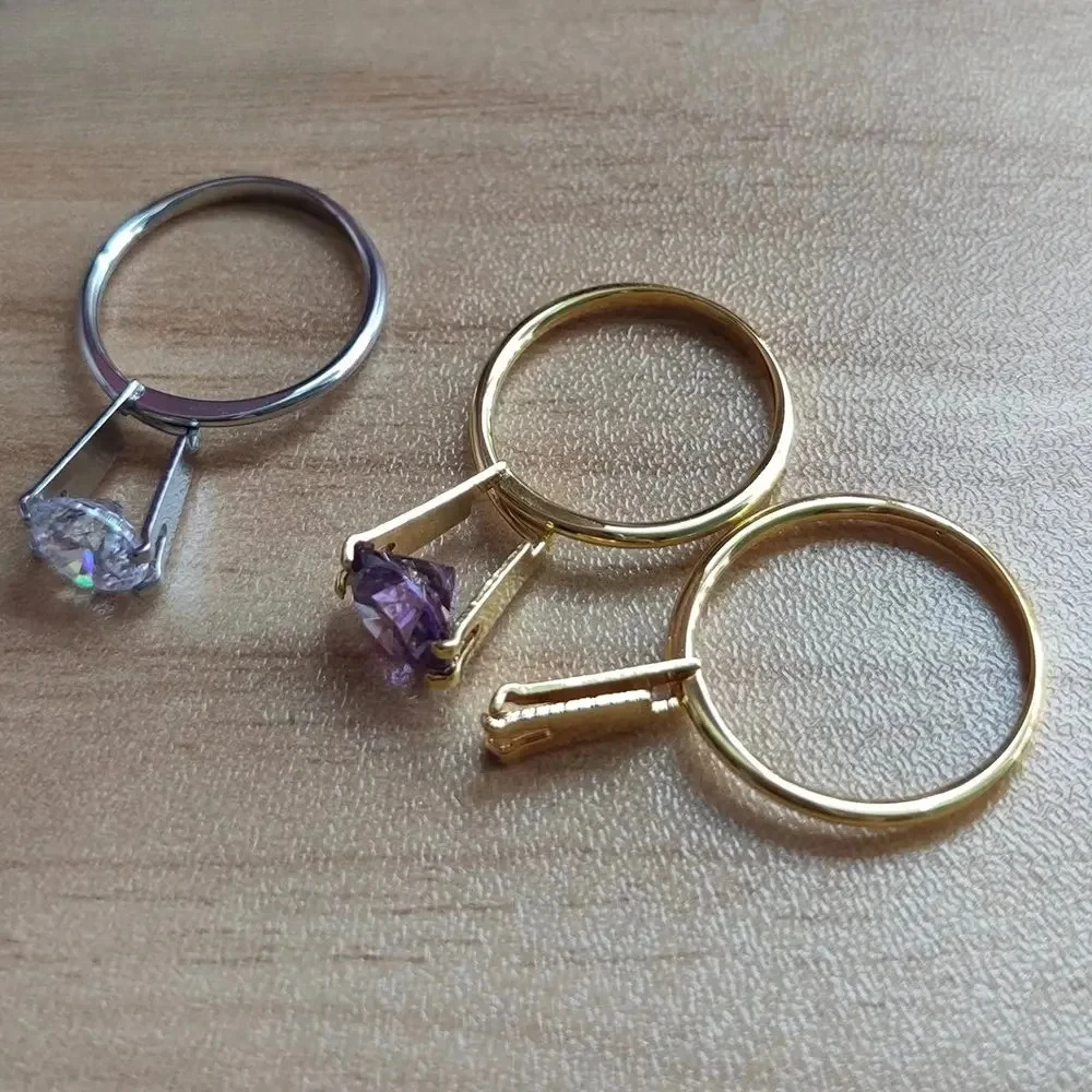 Jewelry Making At Home - แหนบจับอัญมณีแบบสี่กรงเล็บปรับได้ เครื่องมือจับเพชรทรงกลม ที่จับแหวนแต่งงานสำหรับลองสวมใส่ ใช้สำหรับทำเครื่องประดับและฝังอัญมณี