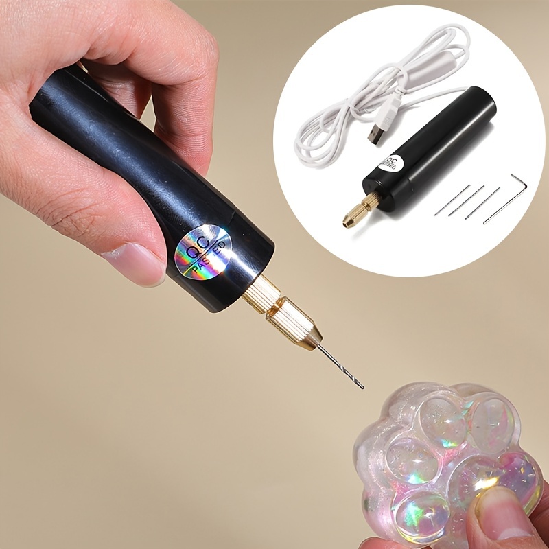 Jewelry Making Drill - มินิไฟฟ้าเจาะชุด USB ชาร์จโรตารี่เครื่องมือสําหรับแกะสลักแกะสลักขัด 0.7-1.2 มม.เครื่องประดับไม้ Crafting