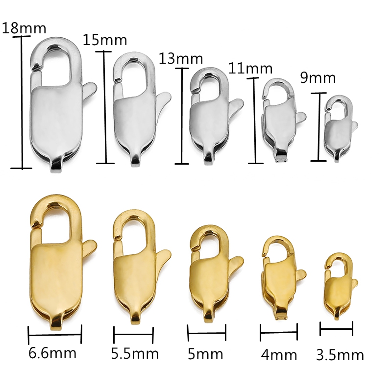 10pcs คุณภาพสูงสแตนเลสสตีลสี่เ - Lobster Clasp Silver บทวิจารณ์และราคา
