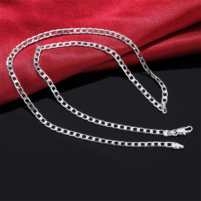 ผู้ชาย 925 สร้อยคอเงิน 2/4/6/8 - Lobster Clasp Silver บทวิจารณ์และราคา