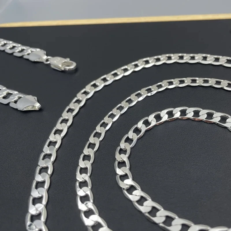 ผู้ชาย 925 สร้อยคอเงิน 2/4/6/8 - Lobster Clasp Silver บทวิจารณ์และราคา