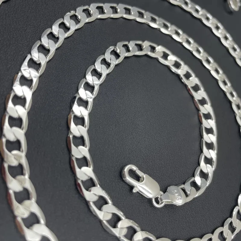 ผู้ชาย 925 สร้อยคอเงิน 2/4/6/8 - Lobster Clasp Silver บทวิจารณ์และราคา